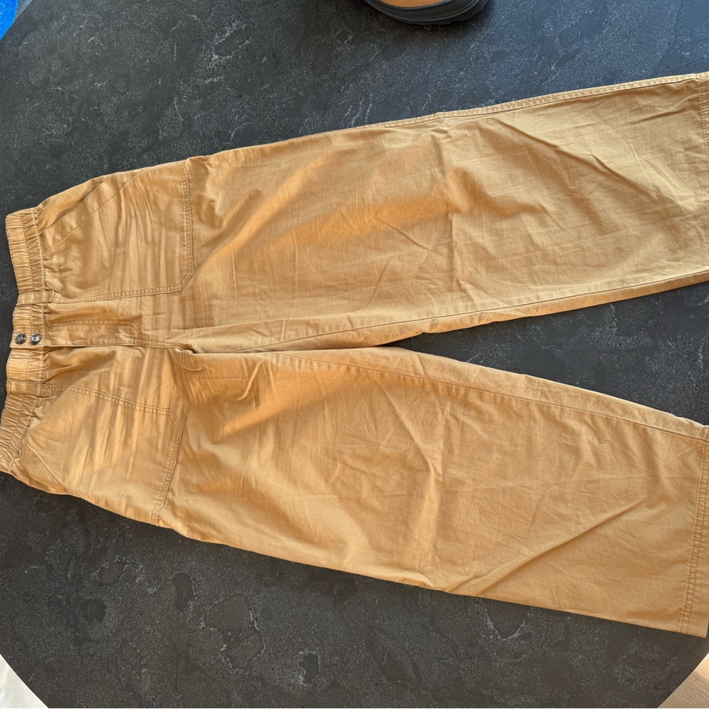 Tan Wide Leg Pants with Casual Style